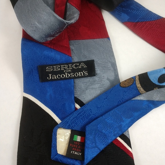Serica for Jacobson's men's abstract silk tie - Picture 4 of 6